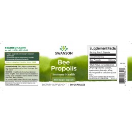 Bee Propolis 550mg 60 Capsule Swanson Bee Propolis Swanson este un supliment alimentar care conține propolis de albine. Propolis