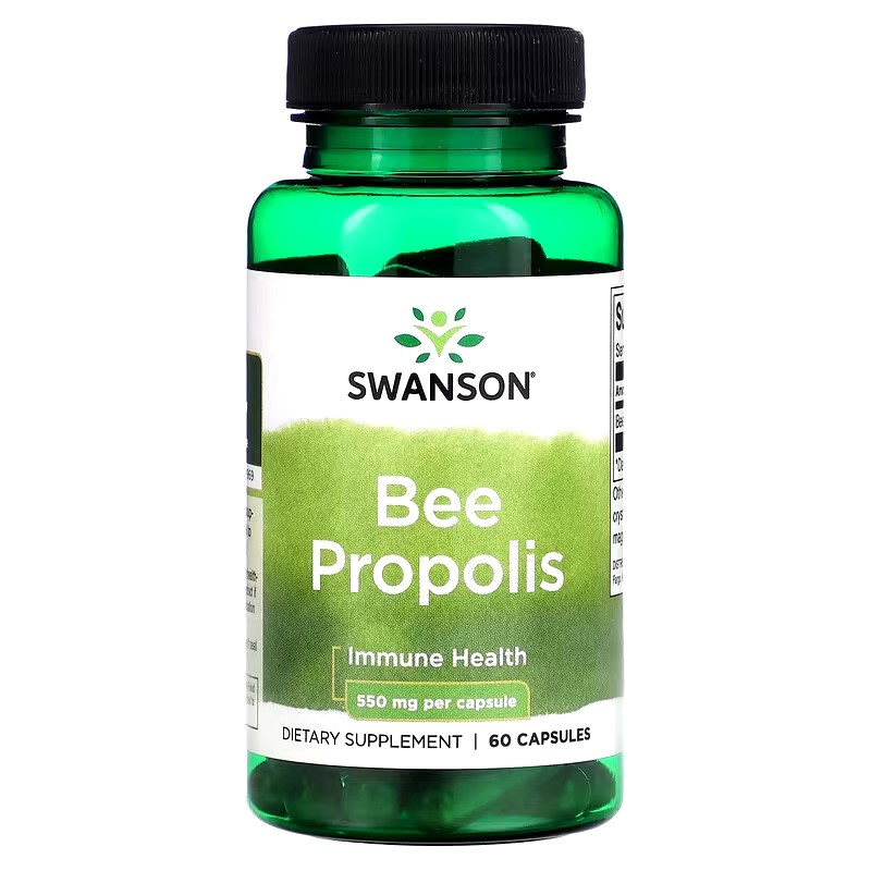Swanson Propolis 550 mg – 60 Capsule – Imunitate si Protectie Naturala Bee Propolis Swanson este un supliment alimentar care con