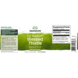 Full Spectrum Blessed Thistle (Schinel) 400mg 90 Capsule Swanson Beneficii Schinel: afectiuni hepatice, afectiuni biliare, afect