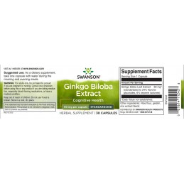 Ginkgo Biloba Extract 60mg 120 Capsule Swanson Beneficii Ginkgo Biloba: poate sustine sistemele circulator si cardiovascular, ar