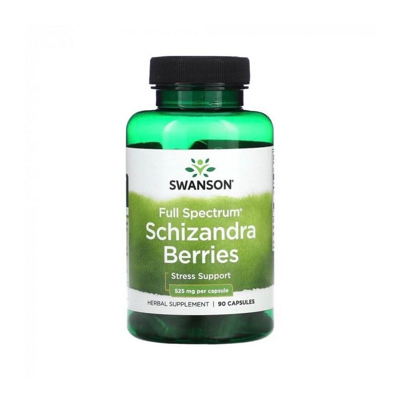 Swanson Schizandra Berries Full Spectrum 525 mg, 90 capsule – Suport Ficat si Detox Natural ✅ Beneficii Swanson Schizandra 525 m