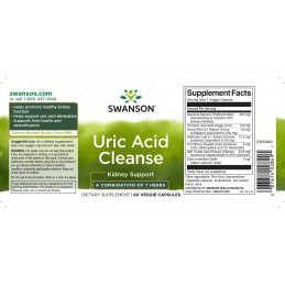 Swanson Uric Acid Cleanse 60 Capsule – Formula pentru Echilibru Acid Uric Formula complexa pe baza de extracte din plante, vitam