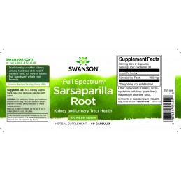 Full Spectrum Sarsaparilla Root 450mg 60 Capsule Swanson Sarsaparilla este o planta agatatoare, originara din America Centrala, 