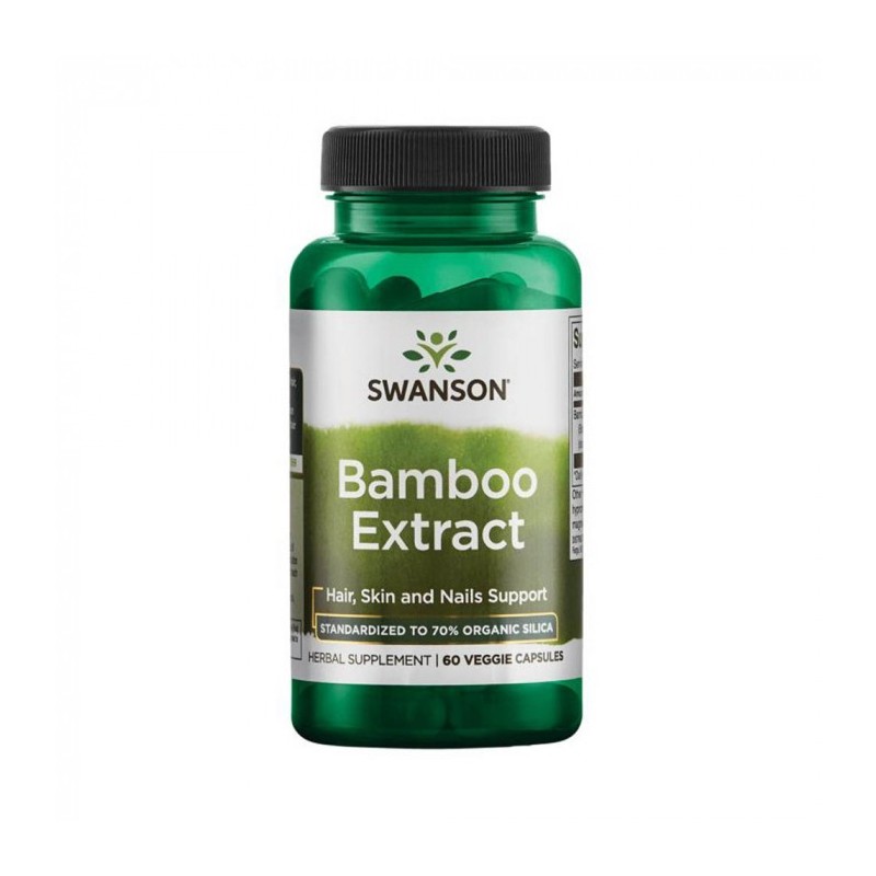 Swanson Bamboo Extract Siliciu, 60 capsule – Par, Piele si Unghii Datorita continutului bogat de siliciu si alte minerale, extra