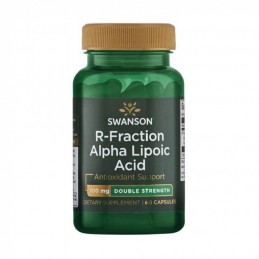 R-Fraction Alpha Lipoic Acid 100mg 60 Capsule Swanson Acidul alfa-lipoic este un cofactor important în mai multe reacții metabol