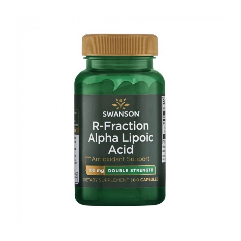 R-Fraction Alpha Lipoic Acid 100mg 60 Capsule Swanson Acidul alfa-lipoic este un cofactor important în mai multe reacții metabol