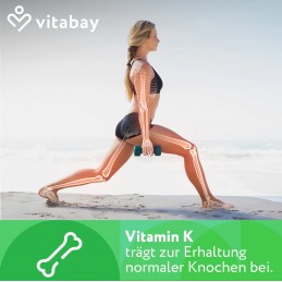 Vitabay Vitamina K2 MK-7 200 mcg 240 tablete vegane - Suport Oase si Circulatie Beneficiile Vitamine K2 si proprietățile suplime