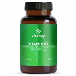 Vitamina K2 MK-7 200 mcg - 240 Tablete vegane, Vitabay Beneficiile Vitamine K2 si proprietățile suplimentului alimentar: formula