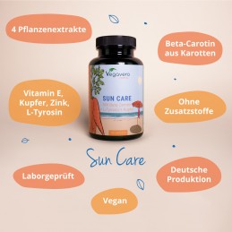 Sun care Complex (Ingrijire solara) 180 Capsule, Vegavero BENEFICII Bronze Complex: Protectie solara, Contribuie la protectia ce