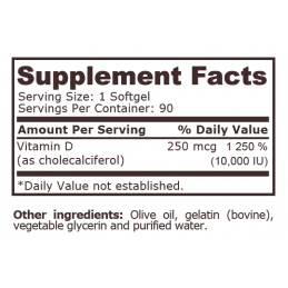 Pure Nutrition USA Vitamina D3 10000 IU 90 capsule – Imunitate Vitamina D3 Pure Nutrition este o forma foarte biodisponibila de 