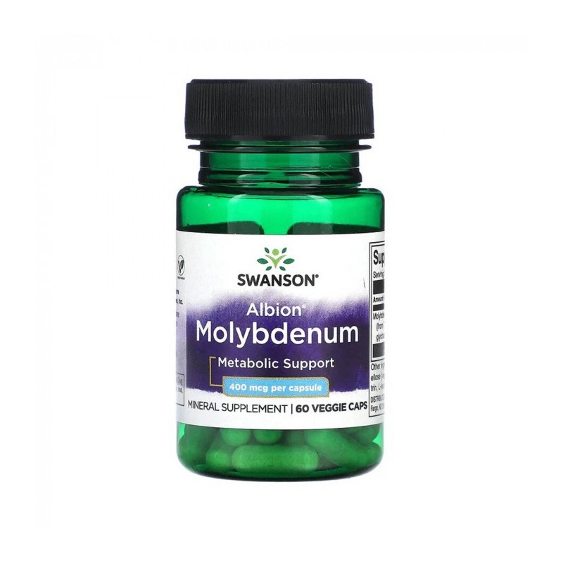 Swanson Albion Molybdenum Chelated 400 mcg, 60 capsule – Suport Metabolism si Detox Molibdenul este un element esential, un co-f