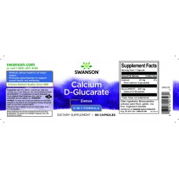 Calcium D-Glucarate 250 mg 60 Capsule Swanson Eliminarea estrogenului - Calciul-D-Glucarat permite organismului să elimine hoorr