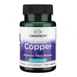 Copper - Cupru Chelat 2mg 300 Tablete Swanson Beneficii Cupru: mentinerea tesutului conjunctiv normal, un metabolism normal de e