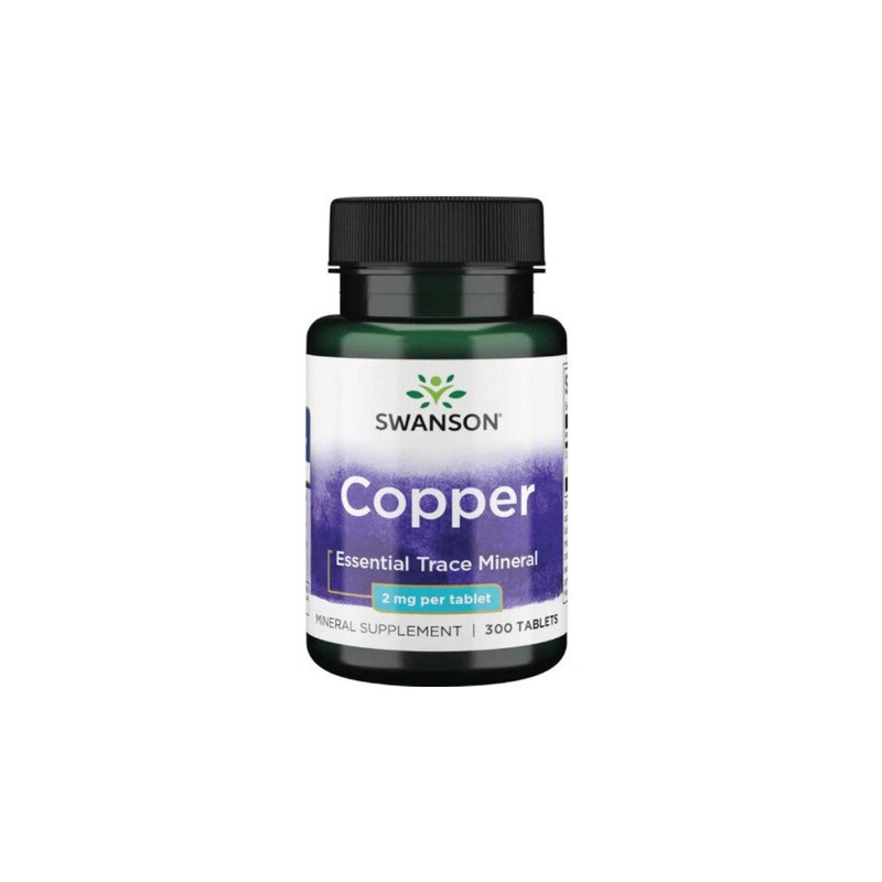 Copper - Cupru Chelat 2mg 300 Tablete Swanson Beneficii Cupru: mentinerea tesutului conjunctiv normal, un metabolism normal de e