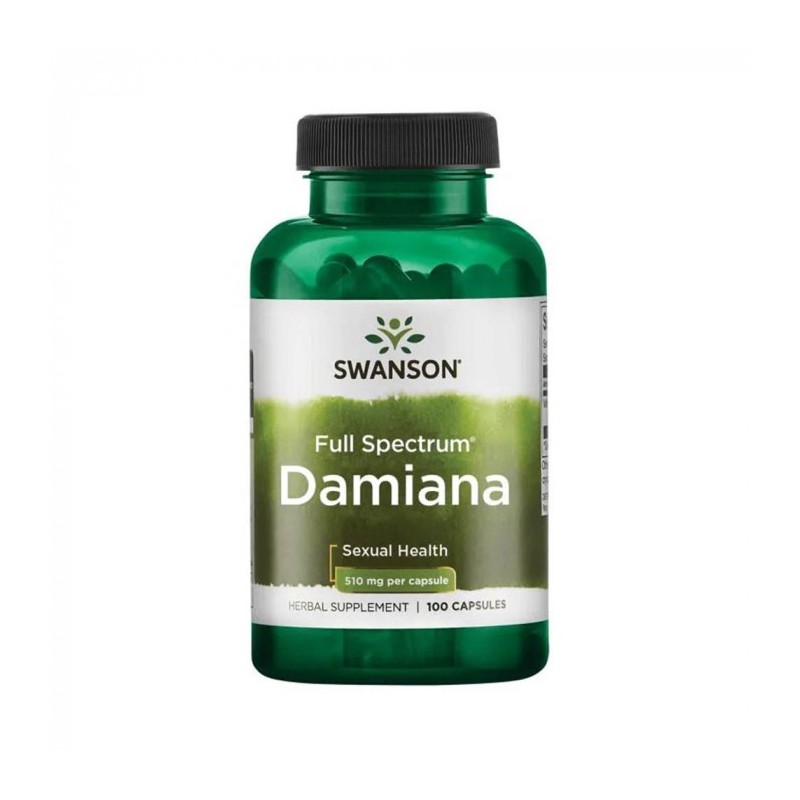 Swanson Damiana 510 mg – 100 Capsule – Libido si Vitalitate Naturala Damiana beneficii: afrodisiacă, are acţiune de stimulare a 