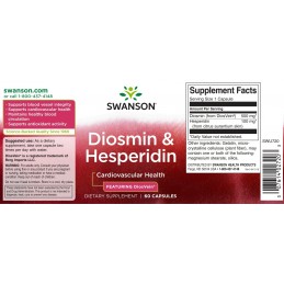 Diosmin & Hesperidin 100 mg / 500 mg 60 Capsule Swanson Insuficienta venoasa cronica, care poate fi ameliorata prin hesperidina 