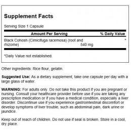 Black Cohosh Full Spectrum 540 mg 60 Capsule, Swanson Supliment alimentar Black Cohosh beneficii, Promovează echilibrul hormonal