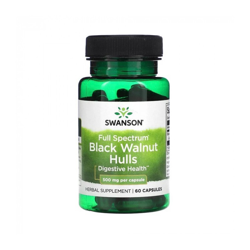 Black Walnut Hulls - Coaja de Nuca Neagra 500 mg 60 Capsule Swanson