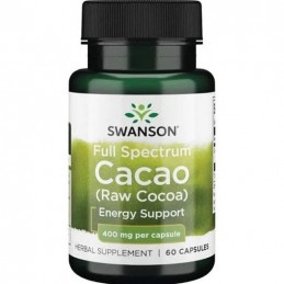 Full Spectrum Cacao (Raw Cocoa) 400mg 60 Capsule Swanson Swanson Full Spectrum Cacao este cea mai bună cacao brută. Această plan