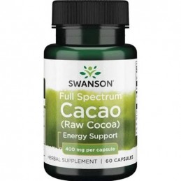 Swanson Full Spectrum Cacao 400 mg 60 Capsule – Raw Cocoa pentru Energie si Vitalitate Swanson Full Spectrum Cacao este cea mai 