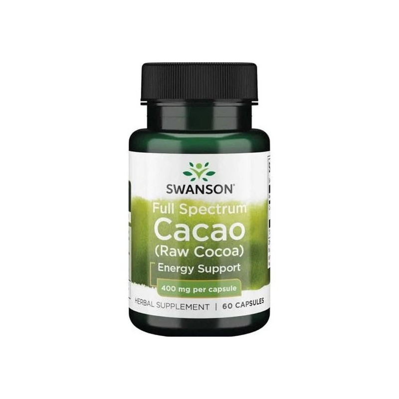 Full Spectrum Cacao (Raw Cocoa) 400mg 60 Capsule Swanson Swanson Full Spectrum Cacao este cea mai bună cacao brută. Această plan