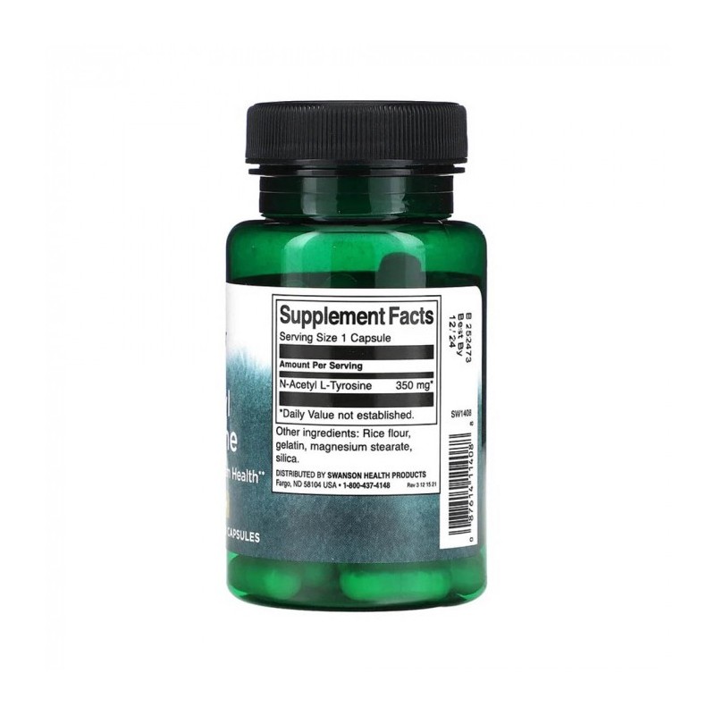 N-Acetyl L-Tyrosine - Tirozina 350mg 60 Capsule Swanson - 1 | YEO