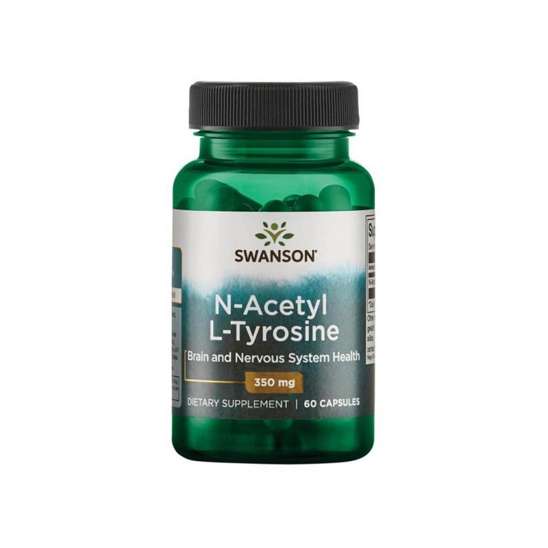 Swanson N-Acetyl L-Tyrosine 350 mg, 60 capsule – Suport Focus si Energie Mentala Toata lumea are nevoie de Tirozina, in functie 