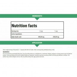 ALA (Acid alfa-lipoic) 250mg 60 Capsule, Trec Nutrition Acid Alfa Lipoic beneficii: Are proprietati antioxidante puternice, mini