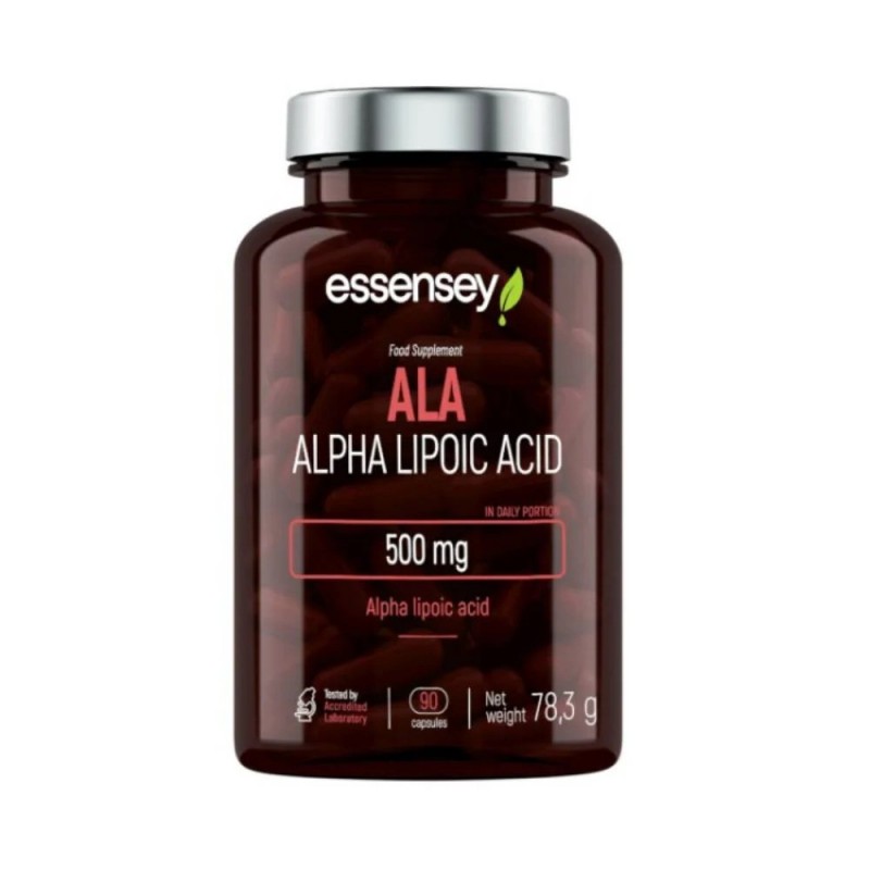 ALA (Acid Alfa-Lfipoic) 500mg 90 capsule, Essensey Beneficii Acid Alfa-Lipoic: antioxidant, regleaza hipertensiunea arterială, b