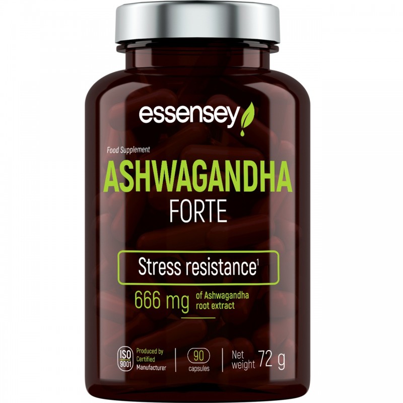 Ashwagandha Forte 90 Capsule, Essensey Ashwagandha Beneficii: imbunatateste functia insuficienta a tiroidei, amelioreaza oboseal