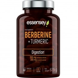 Berberine + Turmeric 90 Tablete, Essensey Beneficii Berberine: Sprijina sanatatea nivelurilor de zahar din sange si cardiovascul