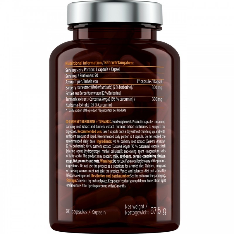 Berberine + Turmeric 90 Tablete, Essensey - 1 | YEO