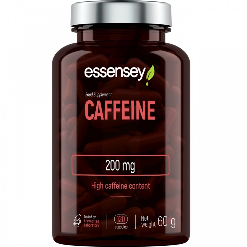 Essensey Caffeine 200 mg 120 capsule - Energie si Concentrare Essensey CAFFEINE 120 capsule 200 MG High Potency este un suplimen