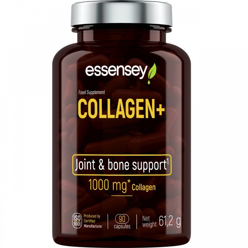 Colagen+ 90 Capsule, Essensey COLAGEN + este un supliment alimentar care conține colagen hidrolizat de tip I SOLUGEL® și vitamin