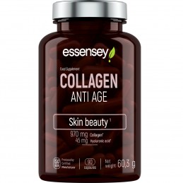 Colagen Anti Age + Acid Haluronic + Vitamina C 90 Capsule, Essensey Suplimentul alimentar ESSENSEY Collagen Anti Age sub formă d