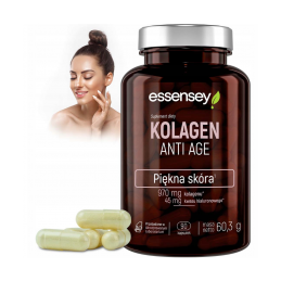 Colagen Anti Age + Acid Haluronic + Vitamina C 90 Capsule, Essensey Suplimentul alimentar ESSENSEY Collagen Anti Age sub formă d