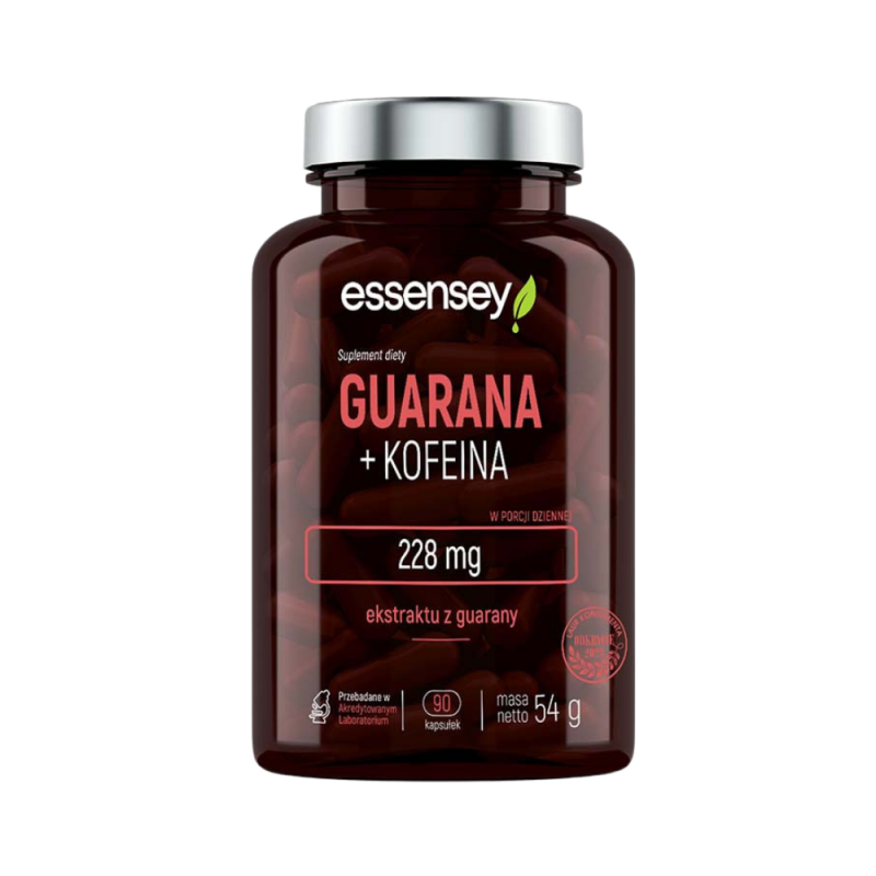 Guarana + Cofeina 90 Capsule, Essensey Suplimentul alimentar GUARANA + CAFEINĂ este o combinație perfectă de ingrediente active.