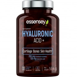 Hyaluronic Acid+ 90 Capsule, Essensey ESSENSEY HYALURONIC ACID+ este un supliment alimentar cuprinzător care combină acidul hial