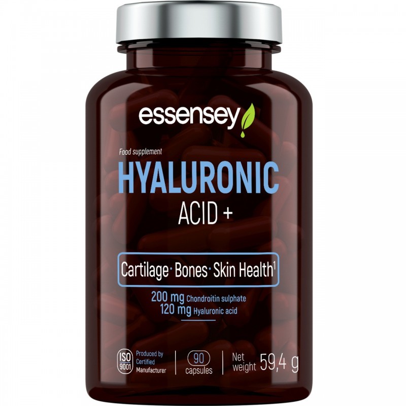 Hyaluronic Acid+ 90 Capsule, Essensey ESSENSEY HYALURONIC ACID+ este un supliment alimentar cuprinzător care combină acidul hial