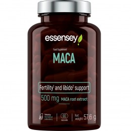 Maca 500mg 90 Capsule, Essensey 500 mg extract de rădăcină MACA, MACA susține fertilitatea și potența, Perfect pentru vegetarien