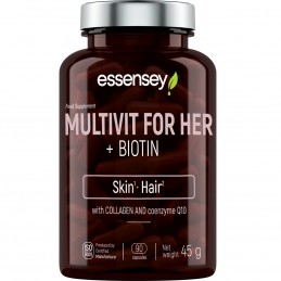 Essensey Multivitamine Femei cu Biotina 90 capsule - Energie si Frumusete ESSENSEY MULTIVIT FOR HER contine vitaminele B6 si B12