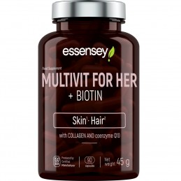 Multivitamine pentru femei + Biotina 90 Capsule, Essensey ESSENSEY MULTIVIT FOR HER contine vitaminele B6 si B12, care contribui