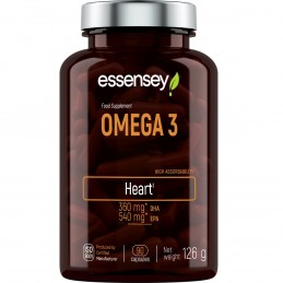 Essensey Omega 3 Acizi Grasi 1000 mg 90 cps - Echilibru Lipidic Suplimentul alimentar Omega 3 conține acizi DHA și EPA, care con