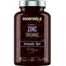 Zinc Organic 120 Capsule, Essensey ESSENSEY ORGANIC ZINC este un supliment alimentar premium cu zinc, care susține buna funcțion