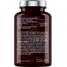 Zinc Organic 120 Capsule, Essensey ESSENSEY ORGANIC ZINC este un supliment alimentar premium cu zinc, care susține buna funcțion