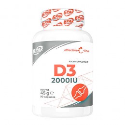 Vitamin D3 2000 IU 90 Capsule, 6 PAK Supliment alimentar cu vitamina D3. Vitamina D contribuie la funcționarea normală a sistemu