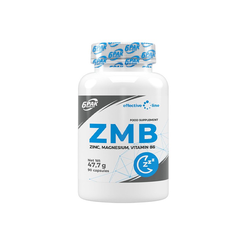 ZMB - Zinc + Magnesium + B6, 90 Capsule, 6 PAK ZMB este o combinație de magneziu, zinc și vitamina B6. Are un efect mare asupra 