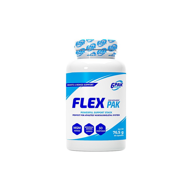 FLEX PAK 90 Capsule, 6 PAK FLEX PAK - un supliment alimentar sub formă de capsule care conțin sulfat de glucozamină, sulfat de c