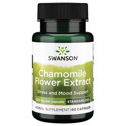 Chamomile Flower Extract (Musetel - Apigenin) 500mg 60 Capsule, Swanson Produsele pe bază de plante oferite de Swanson Chamomile