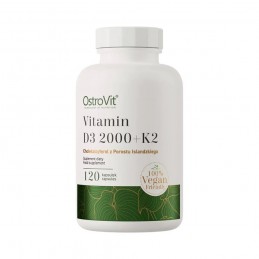 Vitamin D3 2000 UI + K2 120 Capsule, Ostrovit Sursa de vitamina D3 si K2, esentiale pentru sanatatea oaselor si buna functionare